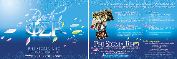 Phi Sigma Rho Rush Flyer